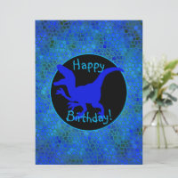 Dinosaure Bleu Cachez Joyeux Anniversaire !
