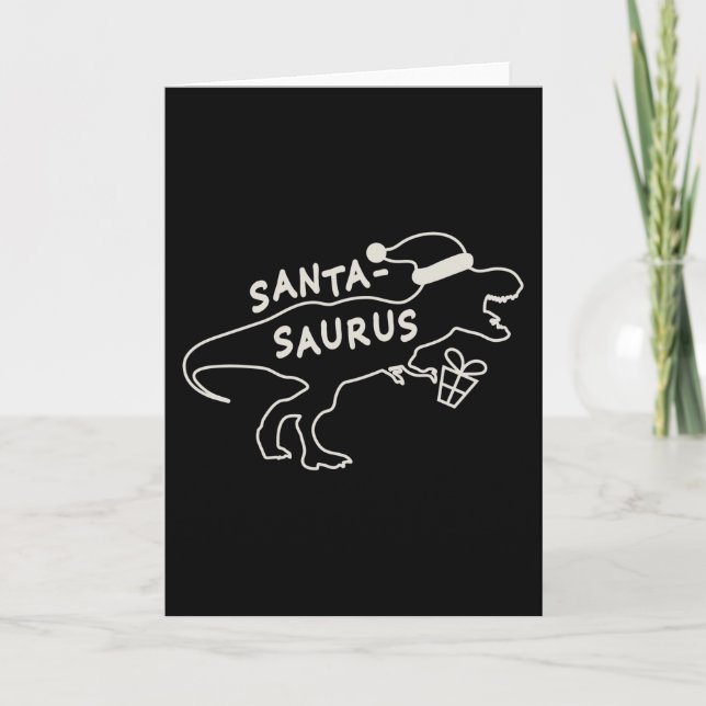Carte Dinosaure Christmas Kid Venin, Family Xmas Costume (Devant)
