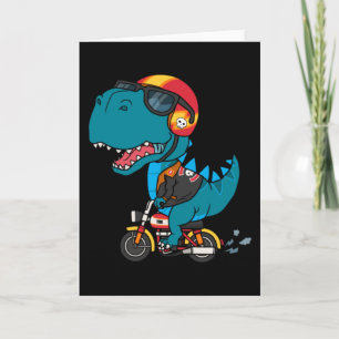 Carte Dinosaure cool chevauchant une moto