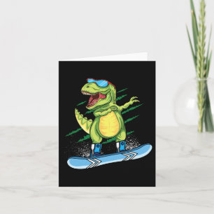 Carte Dinosaure cool Snowboard Dabbing T Rex Sn