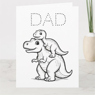 Carte Dinosaure couleur-votre-propre do-it-yourself Fête