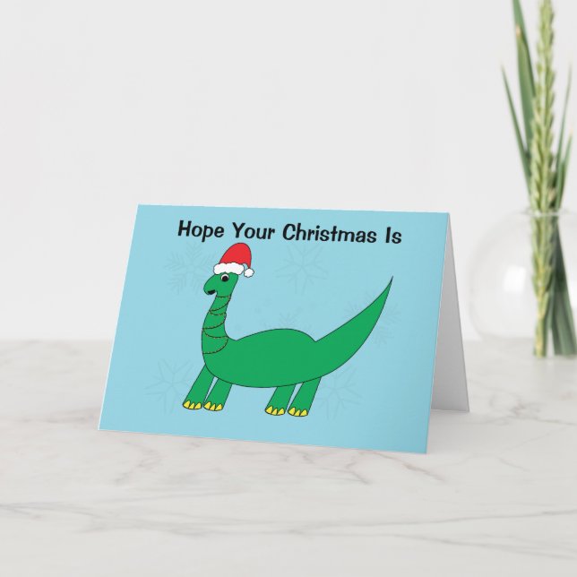 Carte Dinosaure de Noël Brontosaurus Funny Personnaliser (Devant)