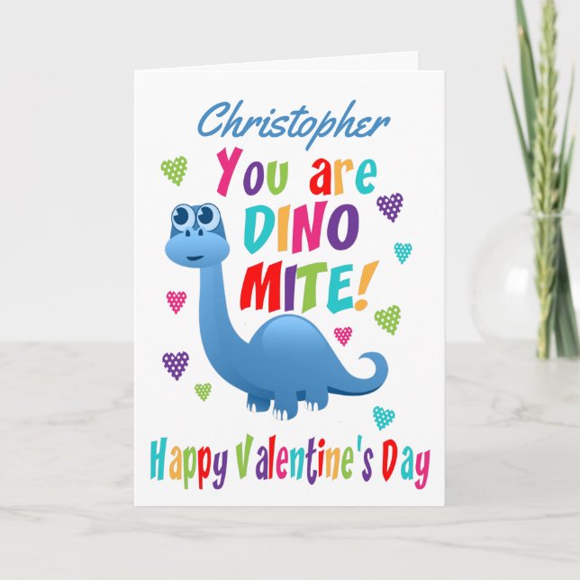 Carte Dinosaure Dinomite Valentines (Devant)