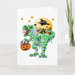 Carte Dinosaure Halloween T Rex Momie Citrouille