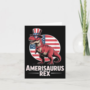 Carte Dinosaure patriotique 4 juillet Amerisaurus Rex