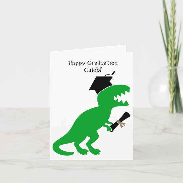 Carte Dinosaure personnalisé maternelle Graduation (Devant)