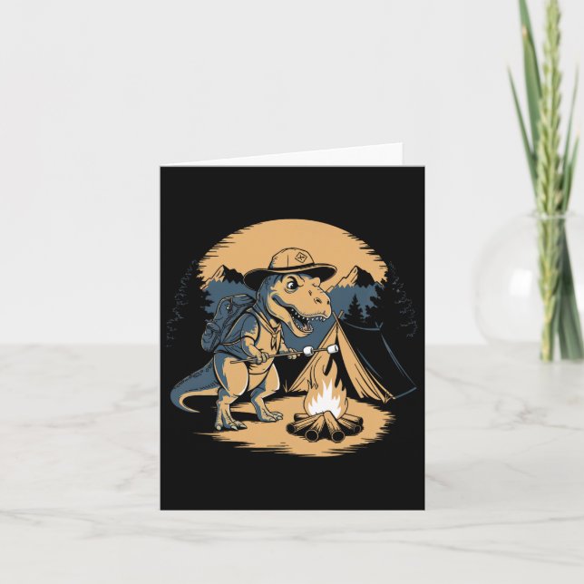Carte Dinosaure Scouting Camping Pour Enfants Garçons Fi (Devant)