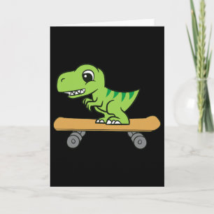 Carte Dinosaure Skateboard Mignon Dinosaure de skateboar