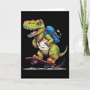 Carte Dinosaure T Rex Skateboard Cool Dinosaure Skateur 
