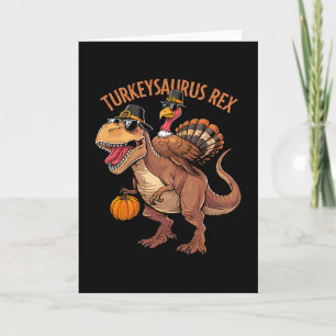 Carte Dînosaure Turc Rex Dinde Dino Thanksgiving Tout-Pe