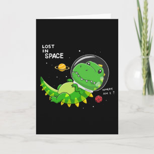 Carte Dinosaures astronaute