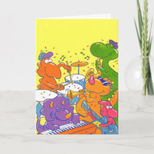 Carte Dinosaures de la musique d'anniversaire de l'enfan