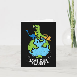 Carte Dinosaures Sauvez Notre Planète Jour des terres mi