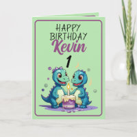 Dinosaures vert mignon et pourpre Garçon 1er anniv