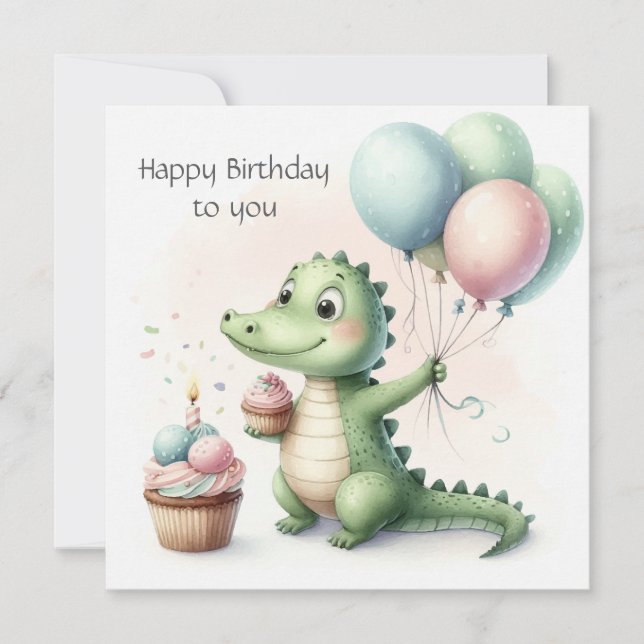 Carte dinozaur birthday Personalize Custom (Devant)