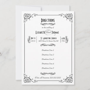 Carte d'insertion Art Déco Noir & Blanc Fantaisie