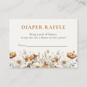 Carte d'insertion Boho Fall Fleur sauvage Diaper