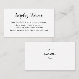 Carte d'insertion de Baby shower d'affichage blanc
