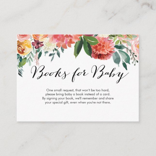 Carte d'insertion de Baby shower floral d'automne (Devant)