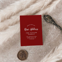 Carte d'insertion de changement d'adresse en rouge