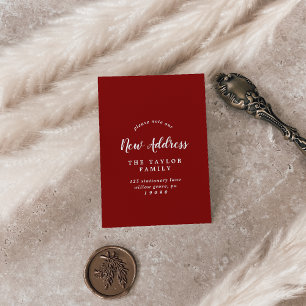 Carte d'insertion de changement d'adresse en rouge