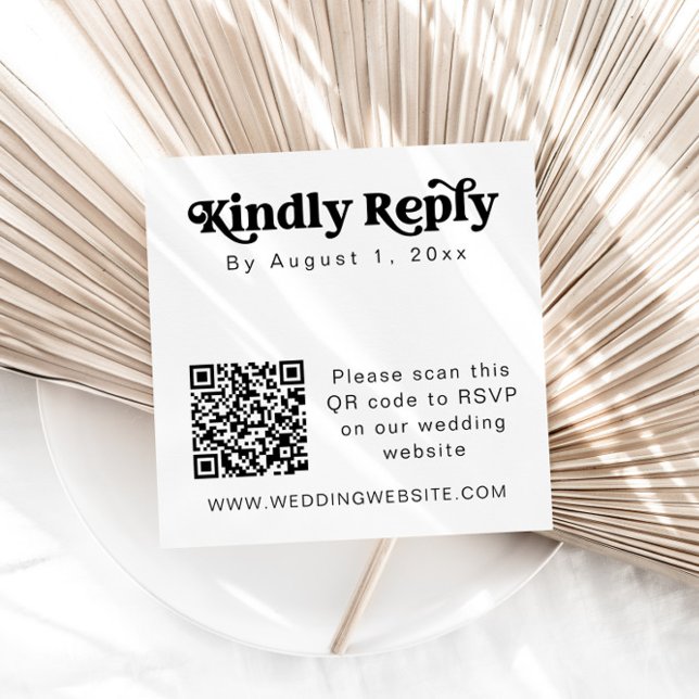 Carte d'insertion de code QR moderne Retro Carré R (Créateur téléchargé)