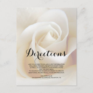 Carte d'insertion de directions de mariage florale