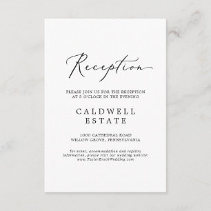 Carte d'insertion de la réception de calligraphie 