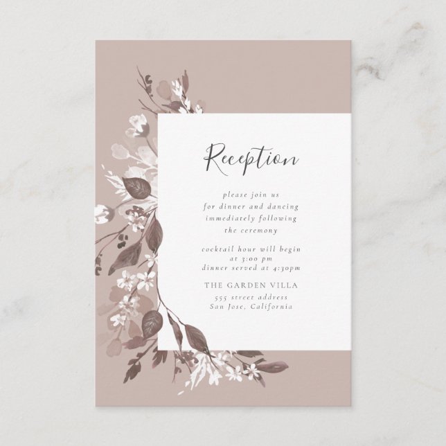 Carte d'insertion de la réception Flora Automne (Devant)