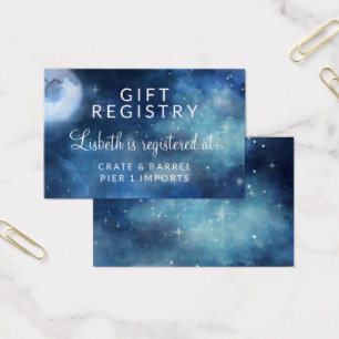 Carte d'insertion de liste de cadeaux de douche de