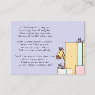 Carte d'insertion de livre de baby shower