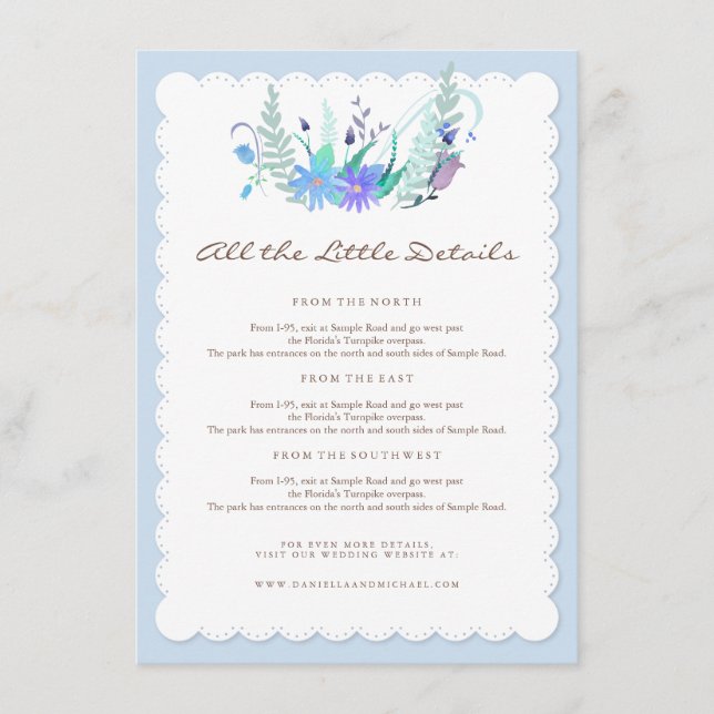 Carte d'insertion de mariage hivernal dans un bois (Devant)