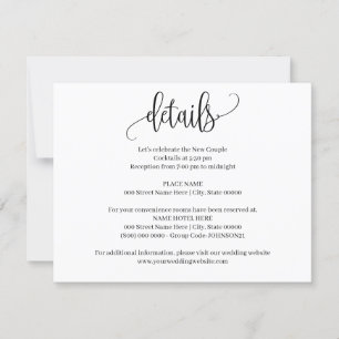 Carte d'insertion de Mariage minimaliste simple et