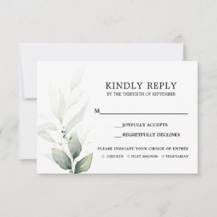 Carte d'insertion de mariage RSVP Simple Greenery