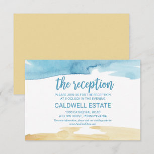 Carte d'insertion de réception de mariage à l'aqua