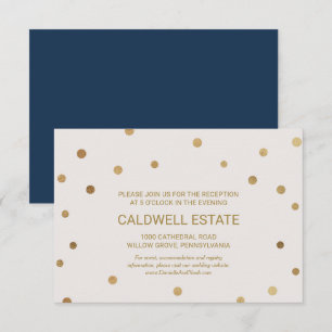 Carte d'insertion de réception de mariage à pois d