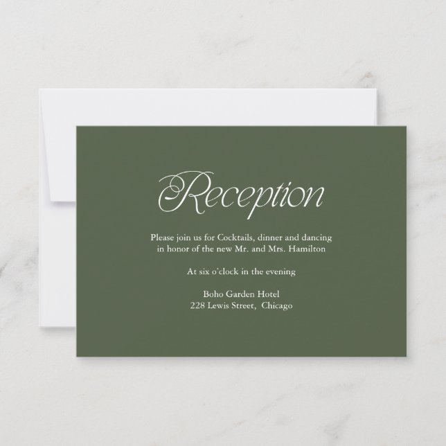 Carte d'insertion de réception de mariage minimali (Devant)