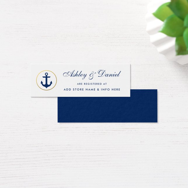 Carte d'insertion de registre de mariage bleu naut (Bureau)
