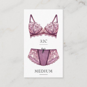 Carte d'insertion de taille de lingerie