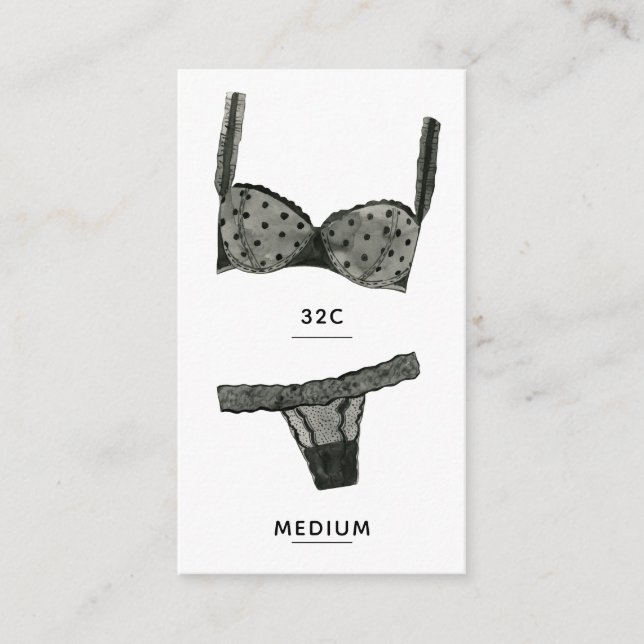 Carte d'insertion de taille de lingerie (Devant)