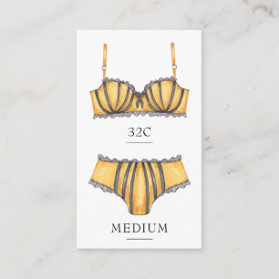 Carte d'insertion de taille de lingerie jaune