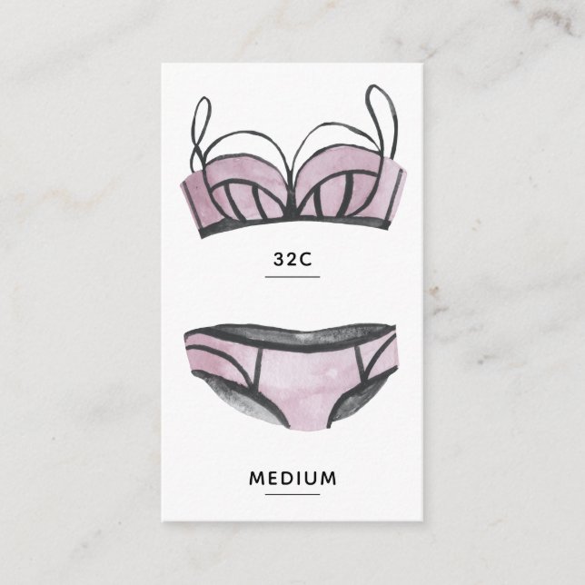 Carte d'insertion de taille de lingerie nuptiale (Devant)