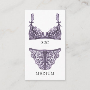 Carte d'insertion de taille de lingerie violette