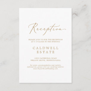 Carte d'insertion Delicic Gold Calligraphy Récepti