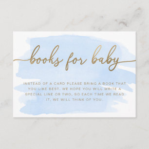 Carte d'insertion des livres d'aquarelle bleue