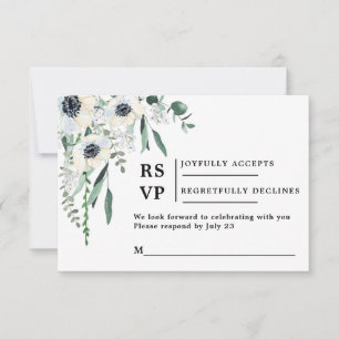 Carte d'insertion du mariage RSVP Anemone
