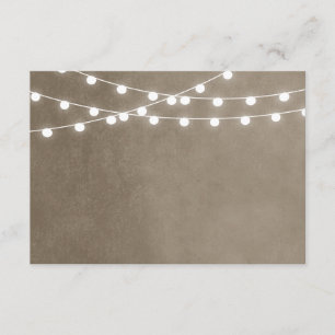 Carte d'insertion du Mariage Taupe String Lights