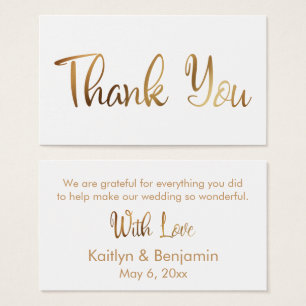 Carte d'insertion du Merci Mariage Or Favor