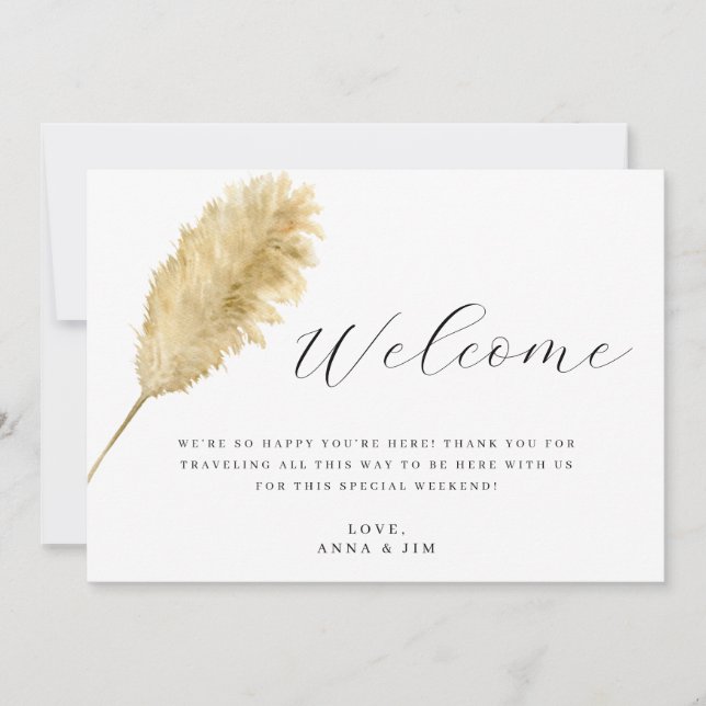 Carte d'insertion du sac de bienvenue du Mariage B (Devant)