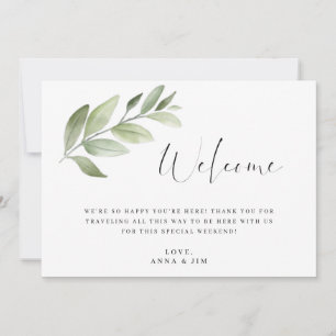 Carte d'insertion du sac de bienvenue mariage